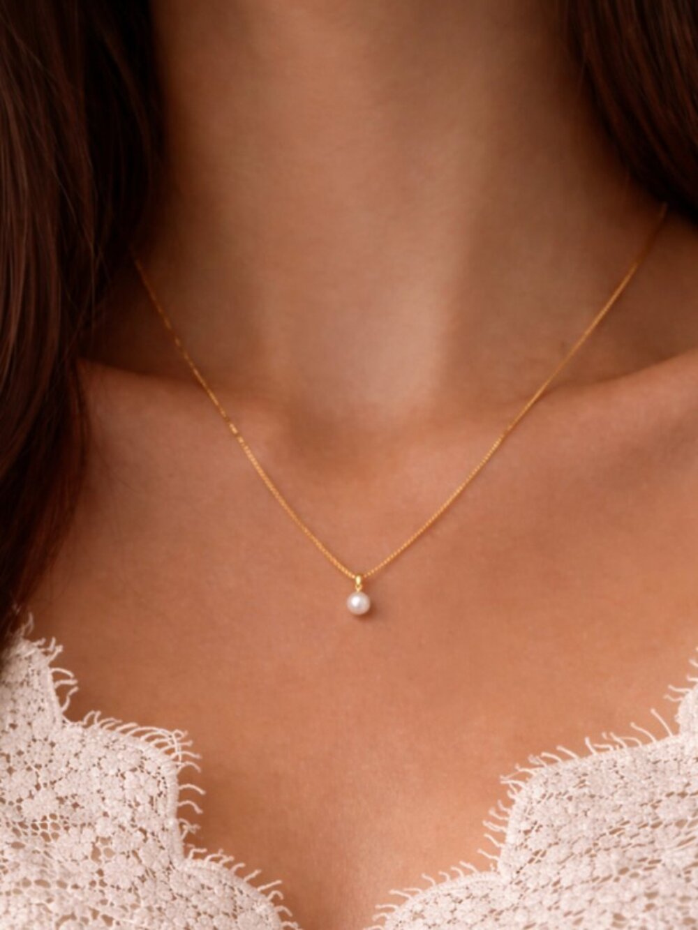 "The Newporter" Freshwater Pearl Necklace (gold or silver) - Picture 5 of 5